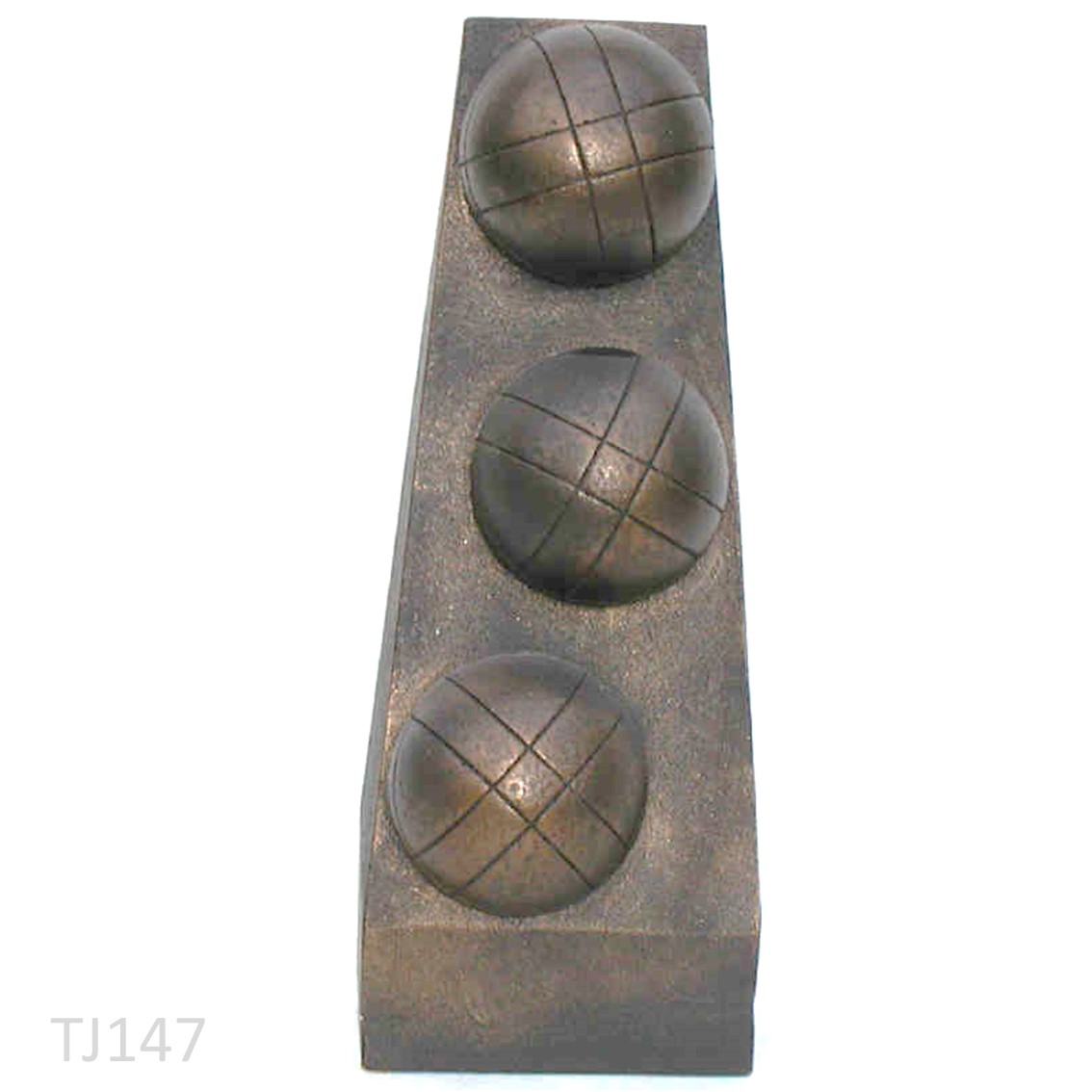 Jeu de Boule trofee, drie ballen op sokkel